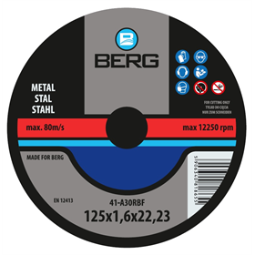 Tarcza do cięcia metalu 41 125x1.6x22mm Berg B409501252