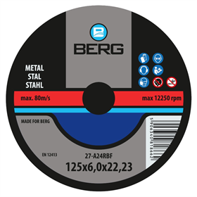 Tarcza do szlifowania metalu 27 125x6.0x22mm Berg B409512560