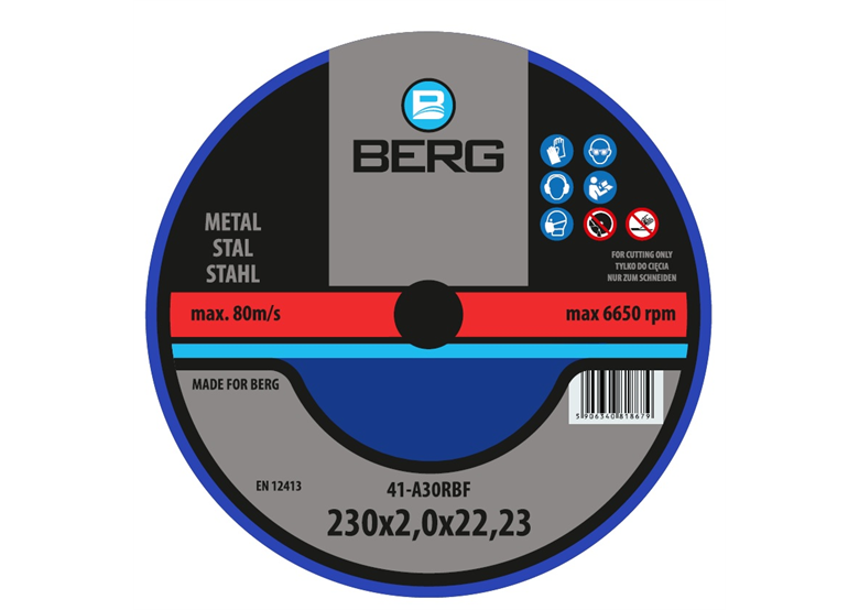 Tarcza do cięcia metalu 41 230x2.0x22mm Berg B409523020