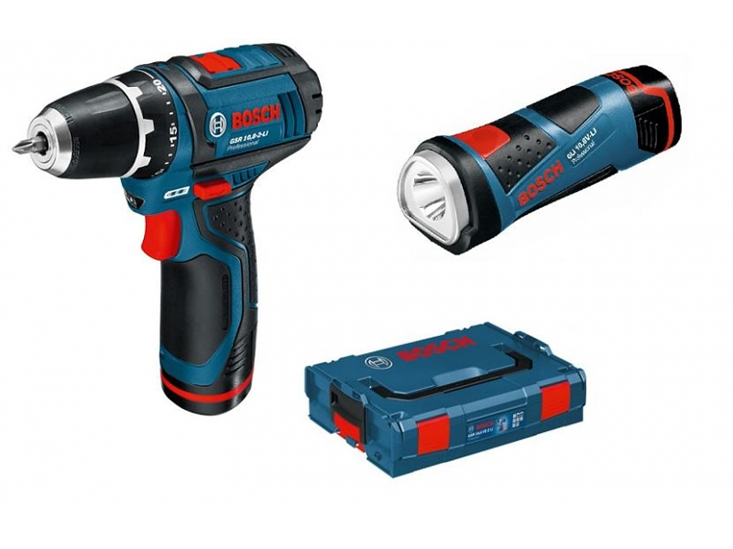 Wiertarko wkr tarka GSR 10 8 2 LI latarka GLI w L BOXX Bosch