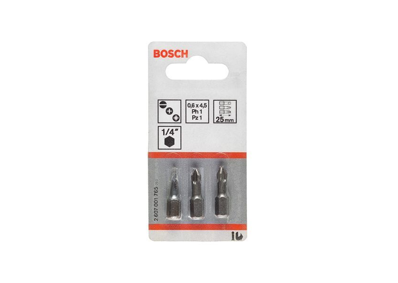 3-częściowy zestaw końcówek wkręcających Extra Hart PZ1, PZ2, PZ3, 89 mm Bosch 2607001761