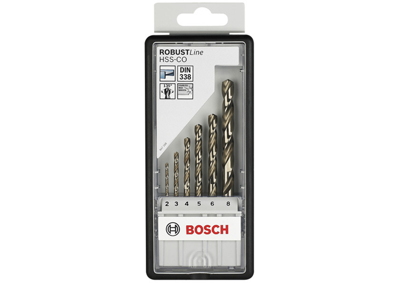 6-częściowy zestaw wierteł do metalu Robust Line HSS-Co 2, 3, 4, 5, 6, 8 mm Bosch 2607019924