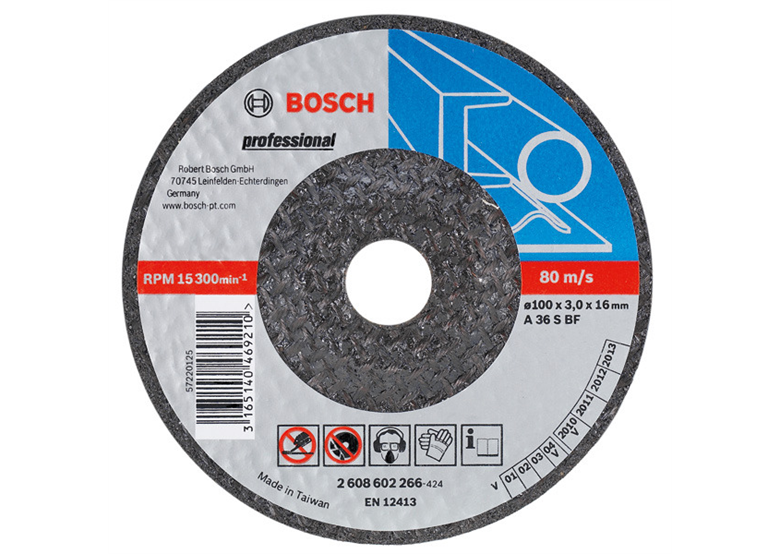 Tarcza ścierna, wygięta, do metalu A 30 T BF, 115 mm, 22,23 mm, 4 mm Bosch 2608600007