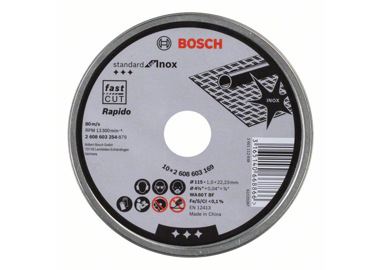 Tarcza tnąca prosta Standard for Inox - Rapido Bosch 2608603254