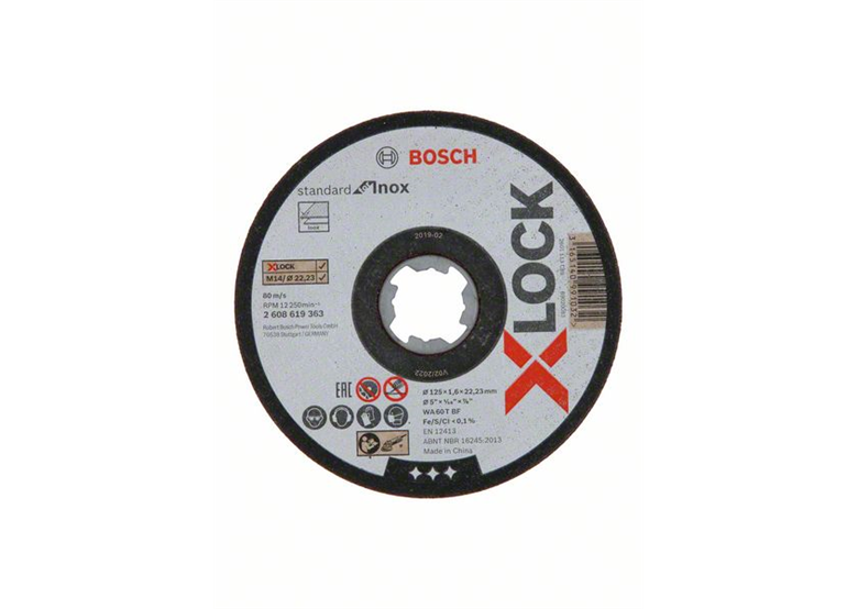 Tarcza X-LOCK Standard for Inox 10x125x1,6mm T41 Bosch 2608619364