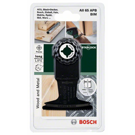 Brzeszczot BIM do cięcia wgłębnego Starlock AII 65 APB, Wood and Metal Bosch 2609256985