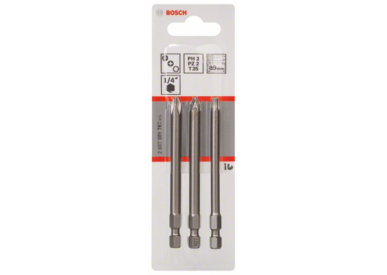 3-częściowy zestaw końcówek wkręcających PH2, PZ2, T25, 89mm Bosch Extra Hart