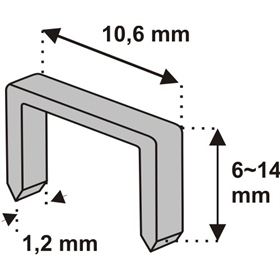 Zszywki 10mm 1000 szt, Wzór D11 (1,2 x 10,6 mm) Dedra 11Z210