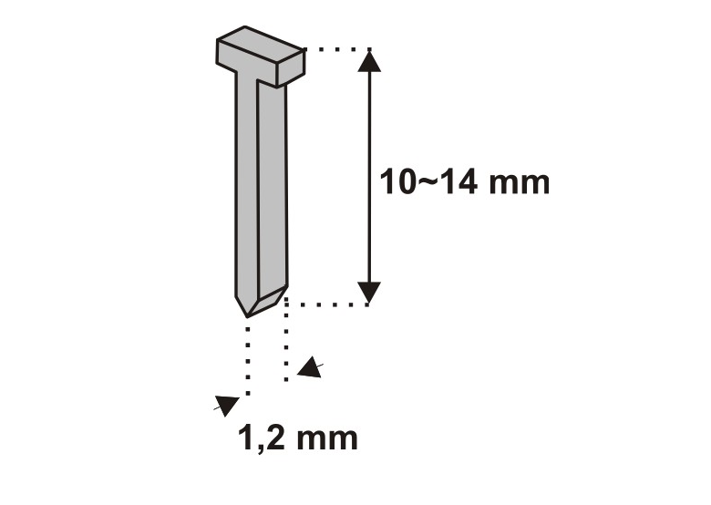 Gwoździe 12mm 1000 szt, Wzór D11T (1,2 mm) Dedra 11Z312