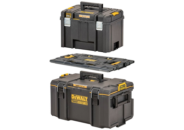 Zestaw dwóch skrzyń z adapterem  DeWalt TOUGHSYSTEM DWST08017-9