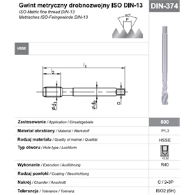 Gwintownik maszynowy wysokowydajny drobnozwojny Fanar 8644