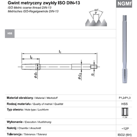 Gwintownik maszynowy do nakrętek Fanar 8731