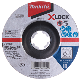 Tarcza szlifierska 125mm X-Lock A36P Makita E-00393