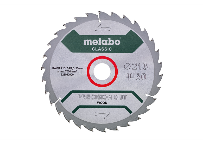 Tarcza zębata 216x30mm Metabo Precision Cut Wood - Classic