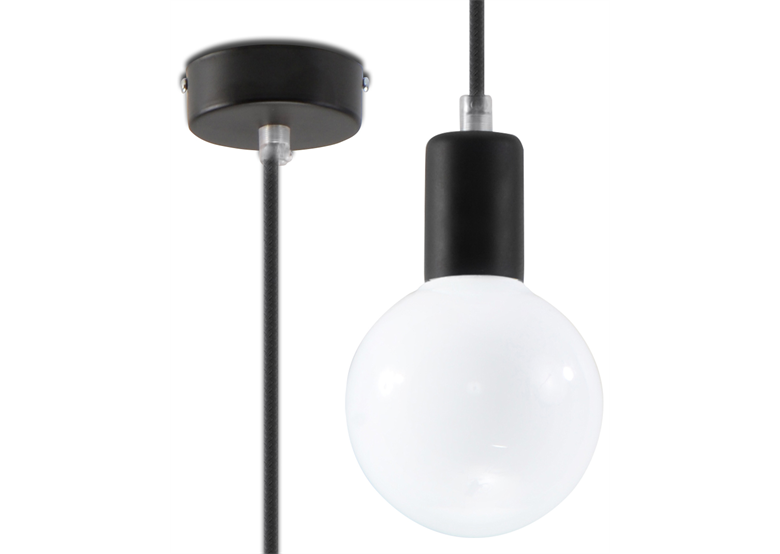 Lampa wisząca EDISON czarna Sollux Lighting Nickel