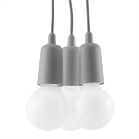 Lampa wisząca DIEGO 3 szara Sollux Lighting Nickel